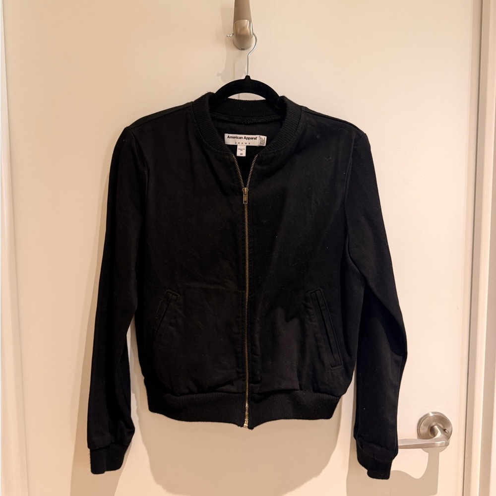 Black Denim Bomber Jacket